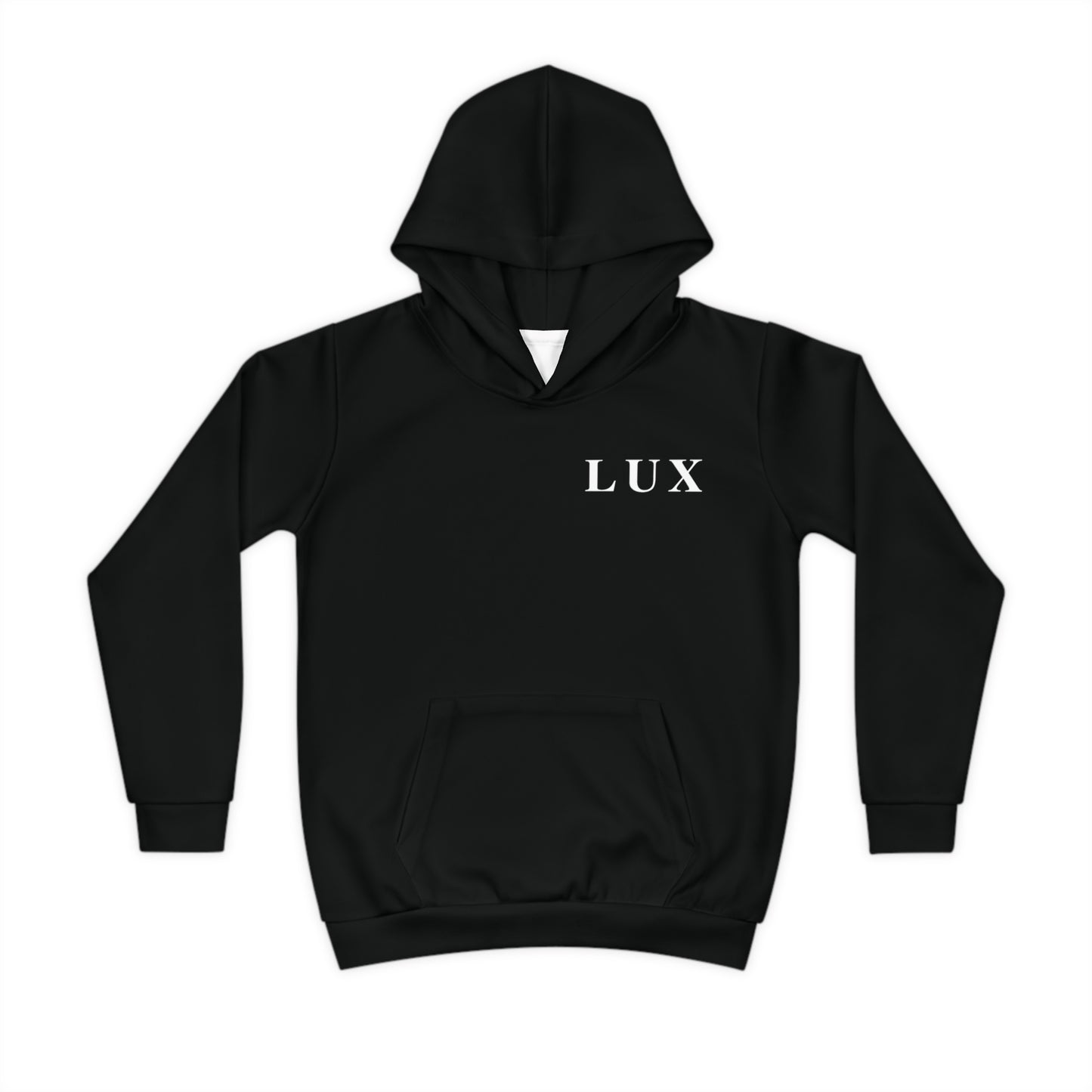 Black Kid's "LUX" Hoodie (2Y-13Y)