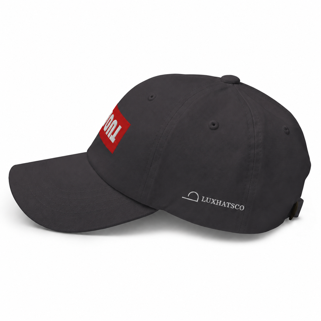 TURNT CHARCOAL DAD HAT – LUXHATSCO SIGNATURE EMBROIDERED CAP