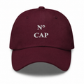 NO CAP BURGUNDY DAD HAT – LUXHATSCO SIGNATURE EMBROIDERED CAP