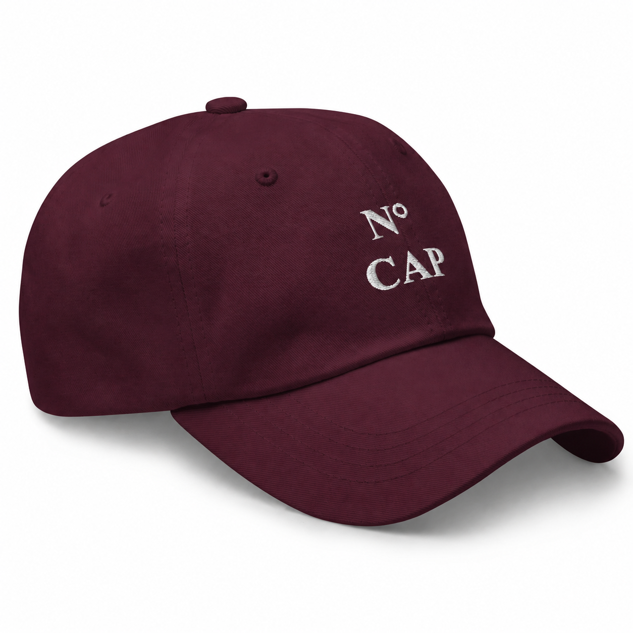 NO CAP BURGUNDY DAD HAT – LUXHATSCO SIGNATURE EMBROIDERED CAP