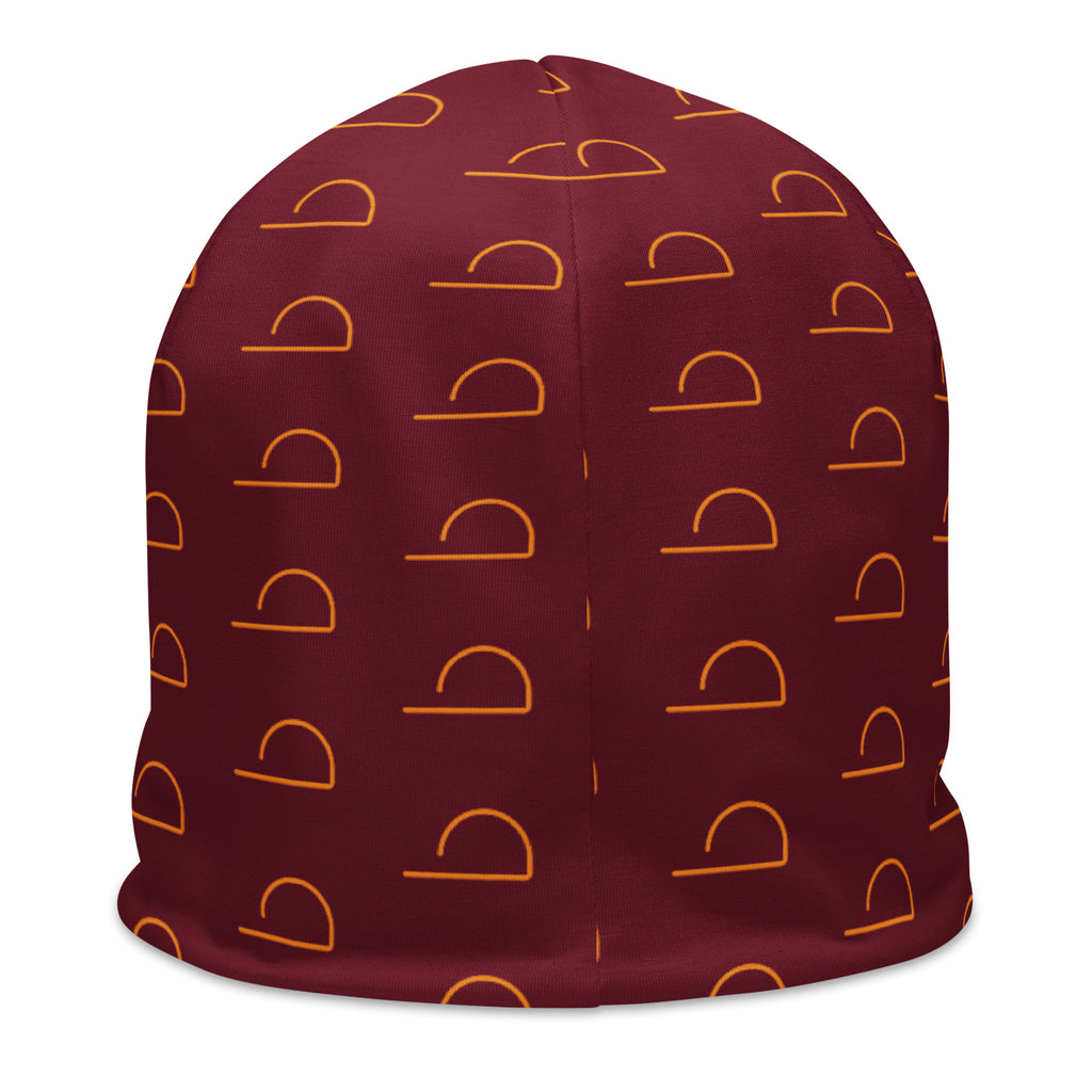 Burgundy LUXHATSCO Symbol Beanie back view