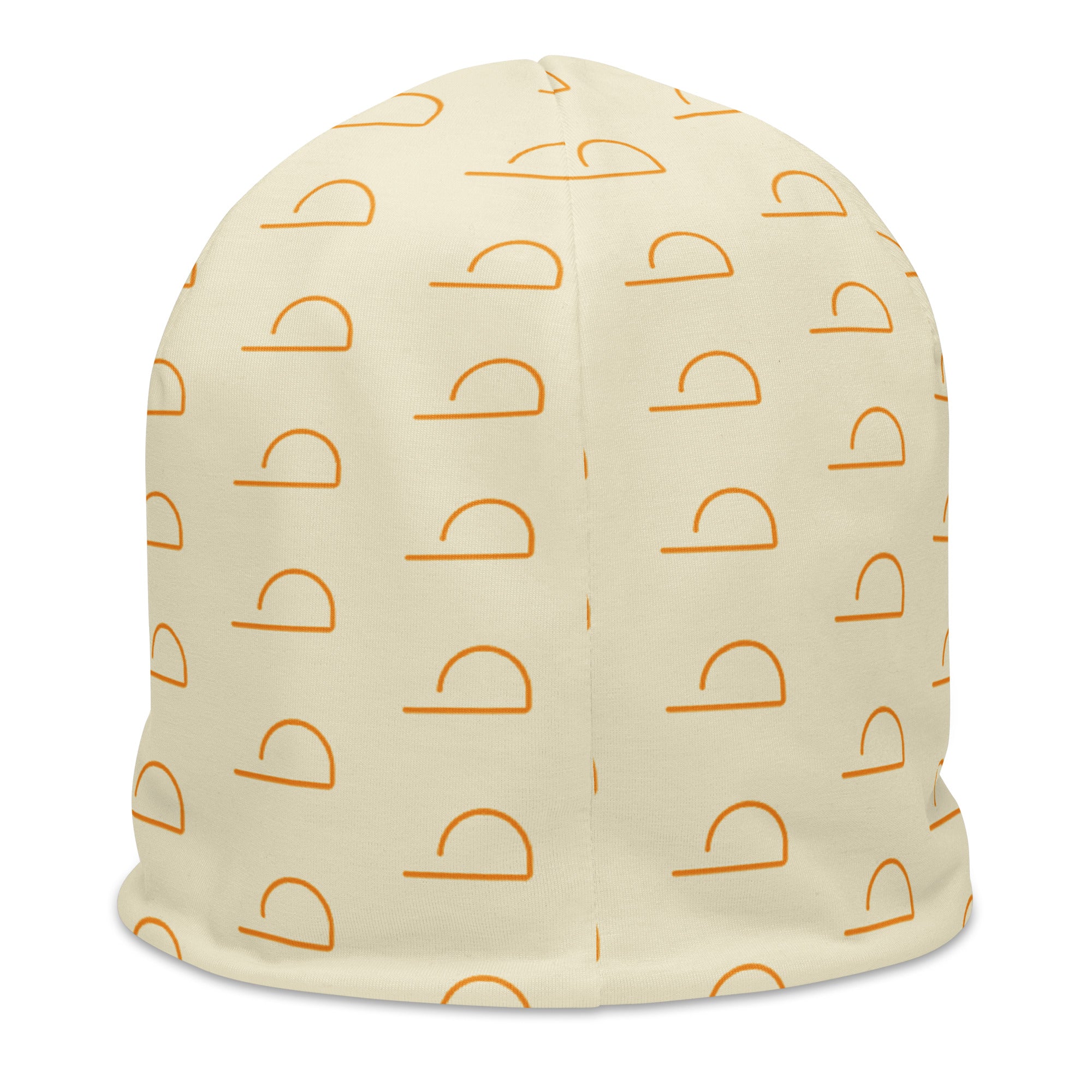 Apricot White LUXHATSCO Symbol Beanie back view
