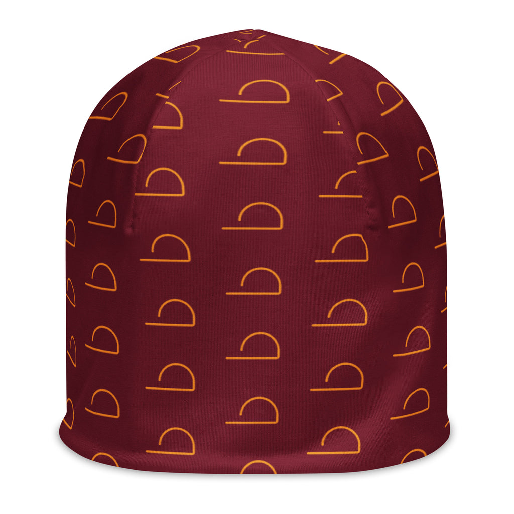 Burgundy LUXHATSCO Symbol Beanie front view