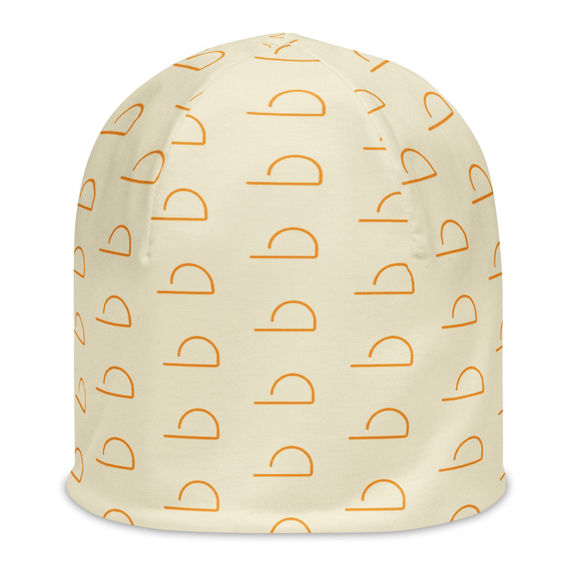 Apricot White LUXHATSCO Symbol Beanie front view