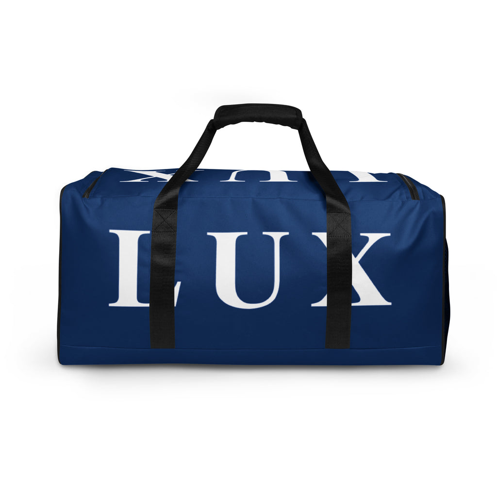 Navy LUX Duffle Bag back view