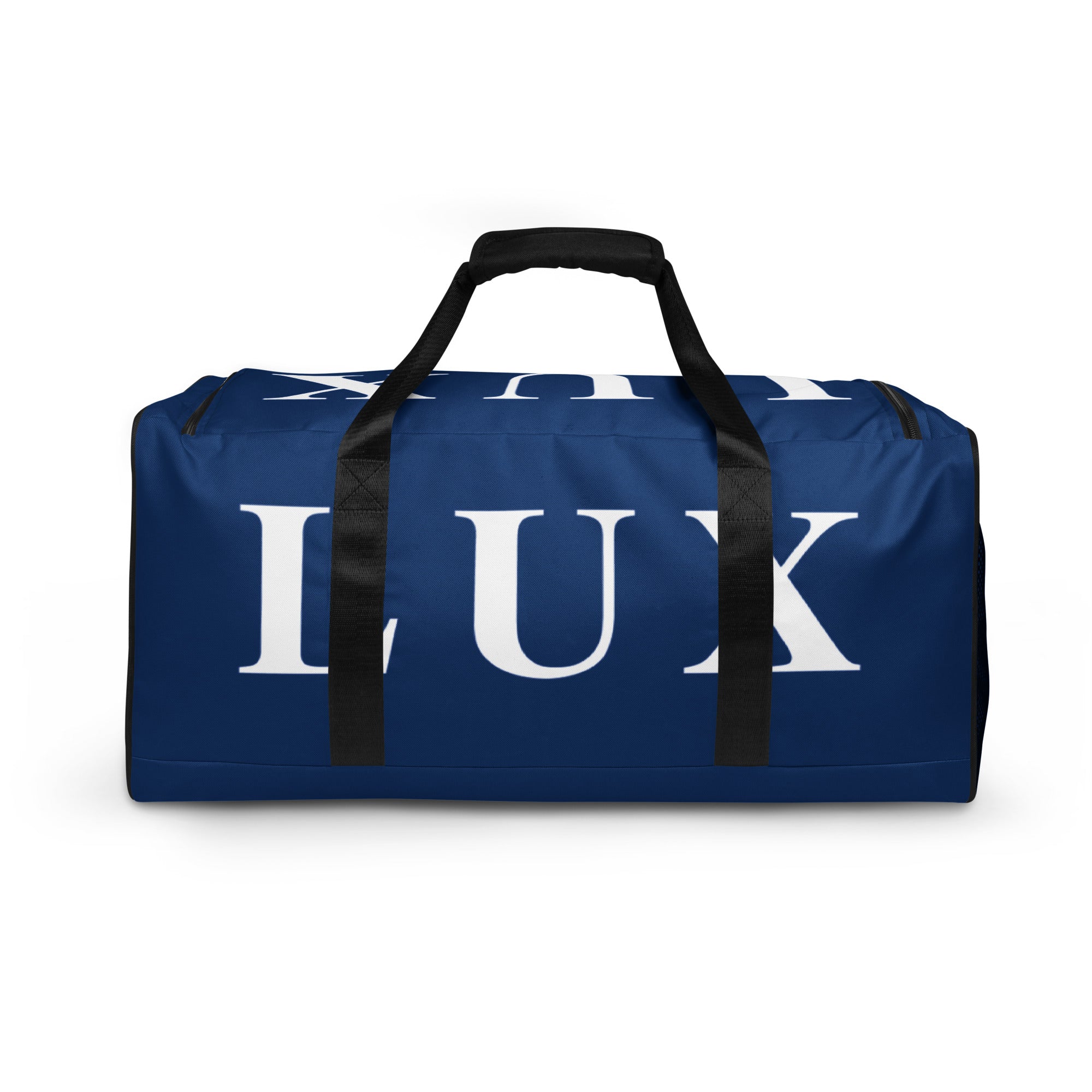 Navy LUX Duffle Bag back view