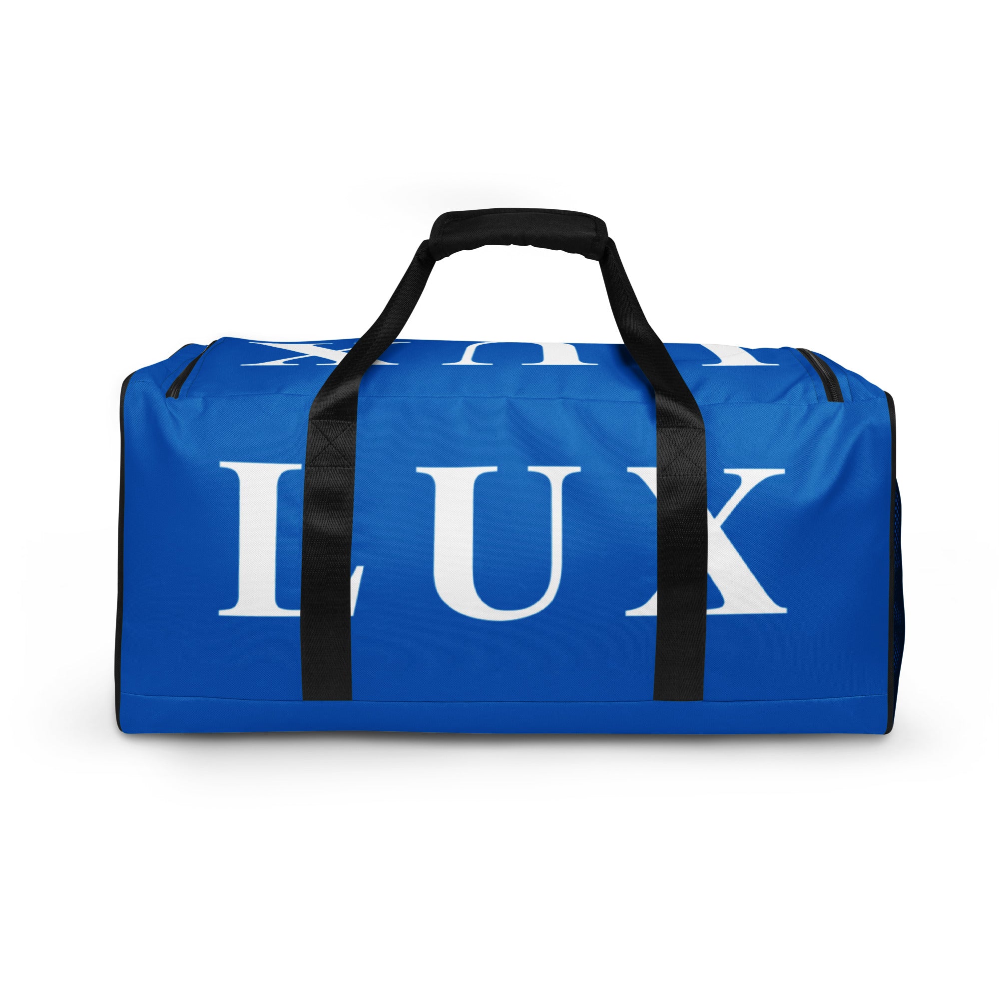 Royal Blue LUX Duffle Bag back view
