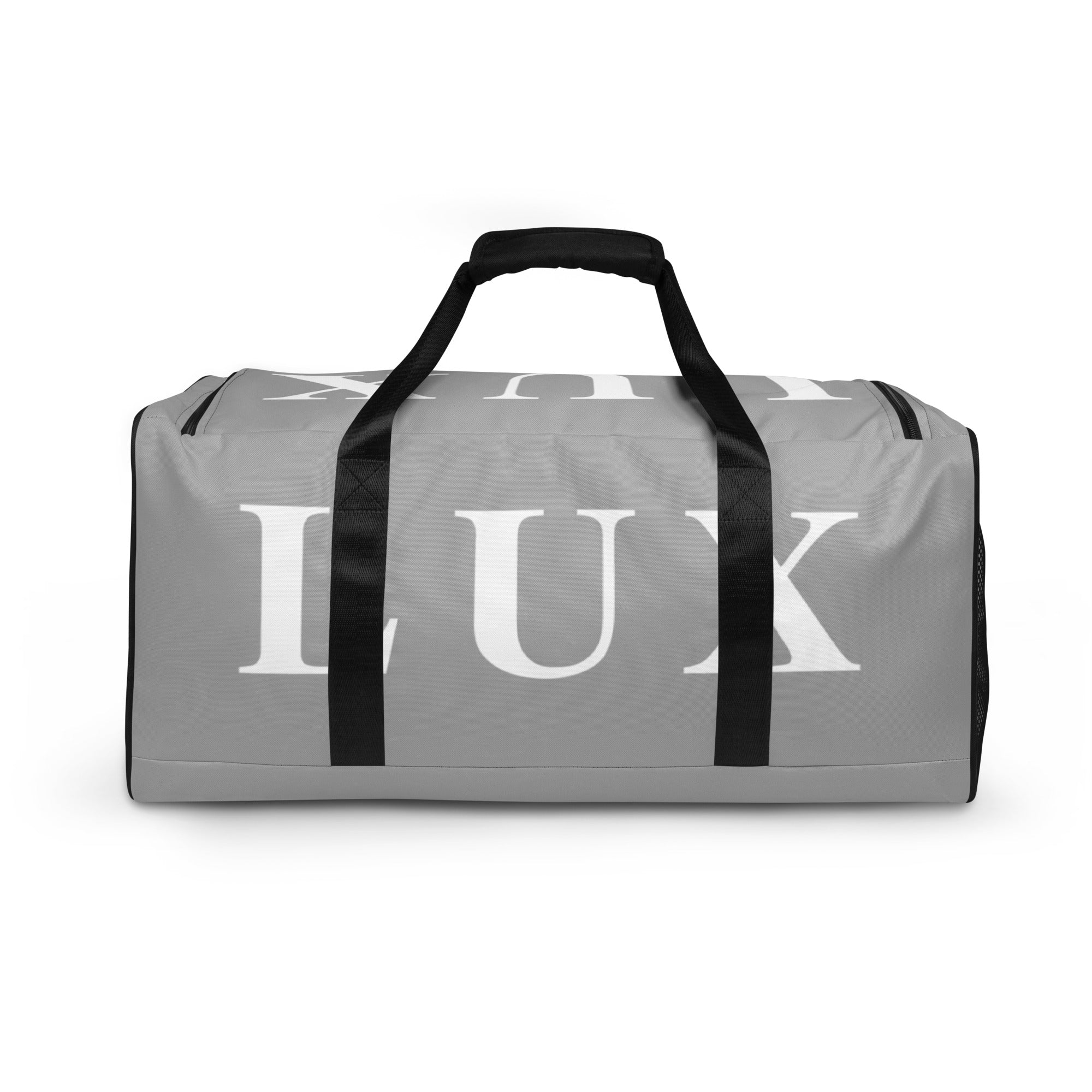 Light Grey LUX Duffle Bag back view