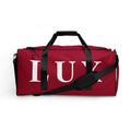Maroon LUX Duffle Bag front view