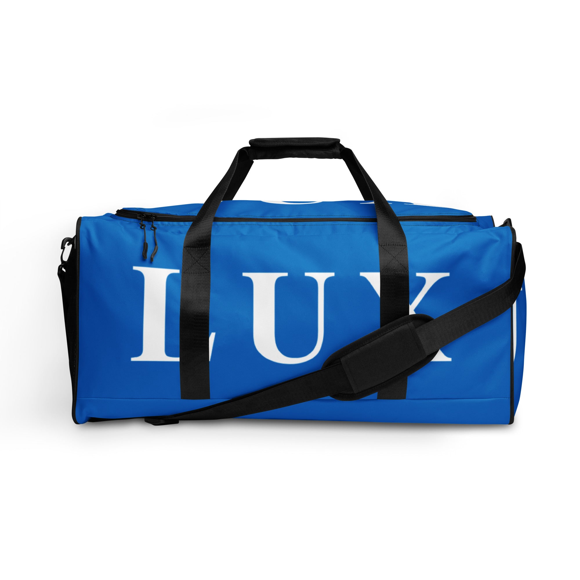 Royal Blue LUX Duffle Bag front view