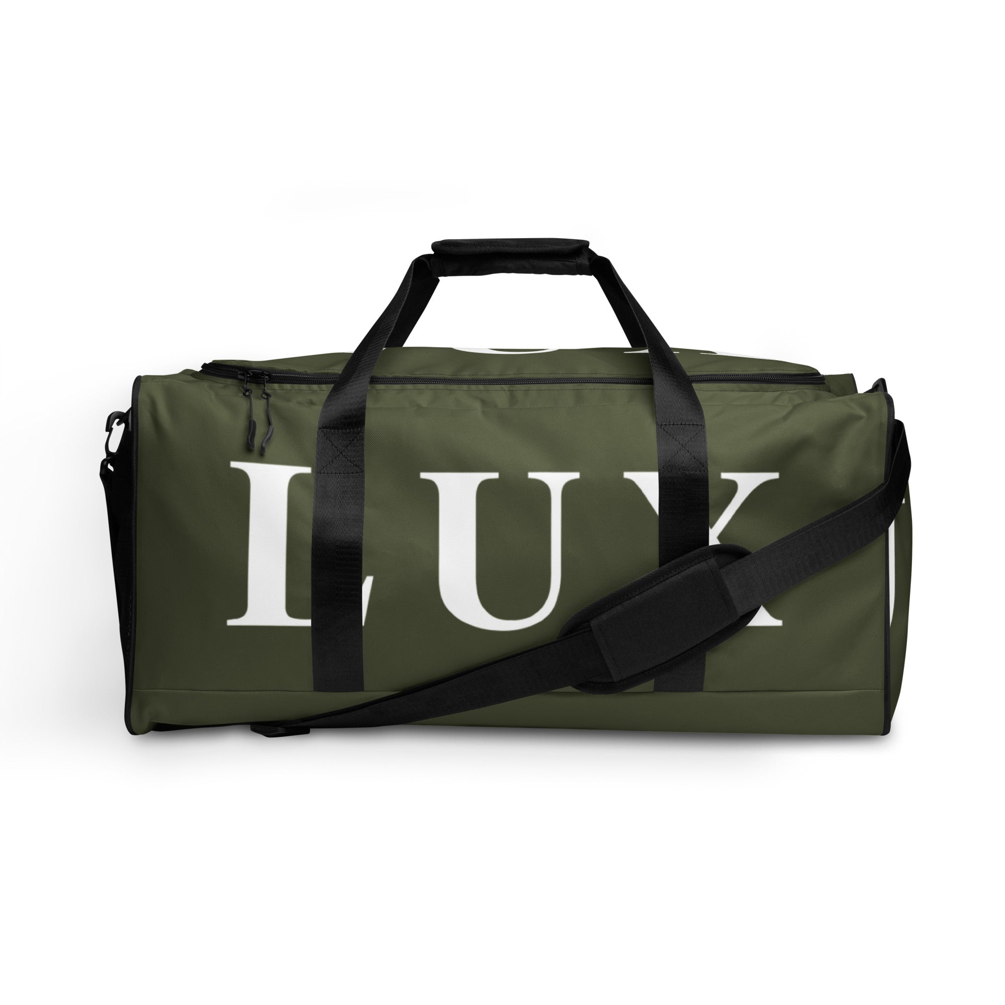 Olive LUX Duffle Bag front view
