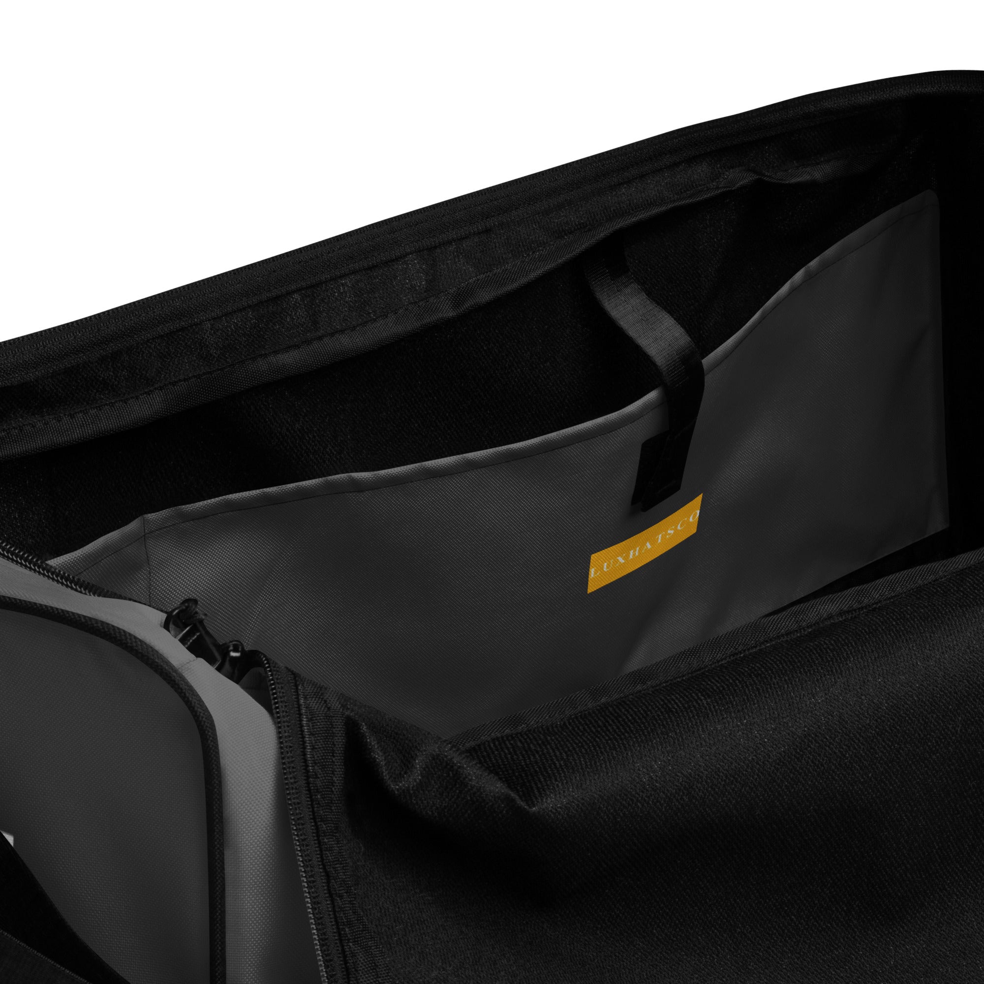 Dim Gray LUX Duffle Bag interior view with multiple pockets