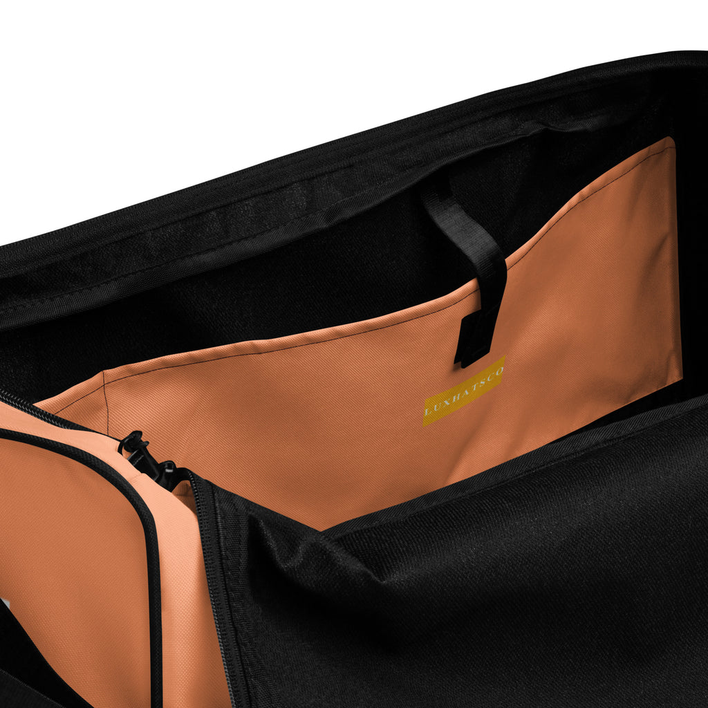 Light Salmon LUX Duffle Bag interior view with multiple pockets