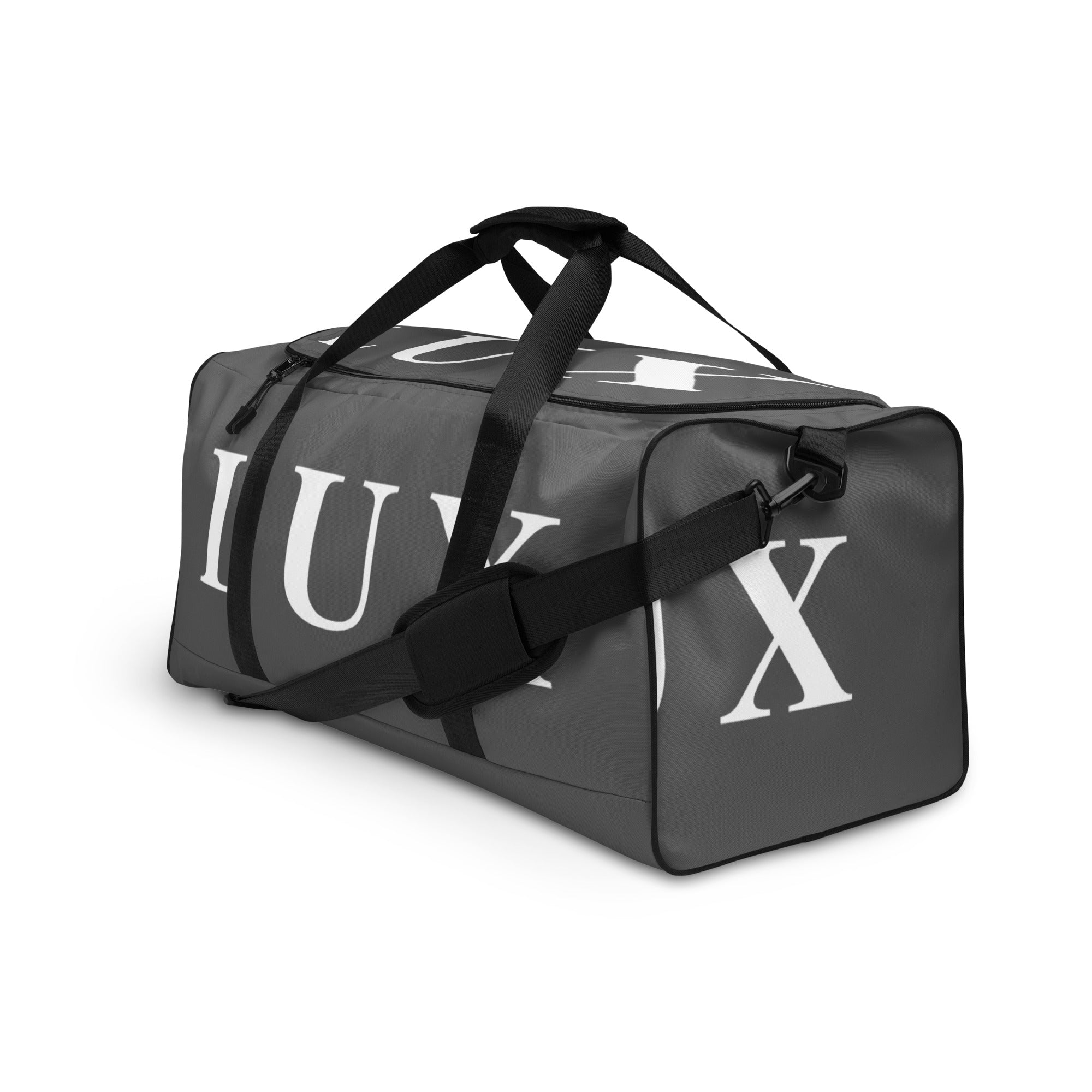 Dim Gray LUX Duffle Bag adjustable shoulder strap detail