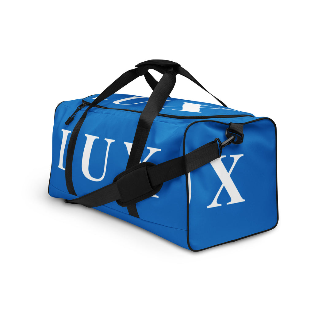 Royal Blue LUX Duffle Bag adjustable shoulder strap detail