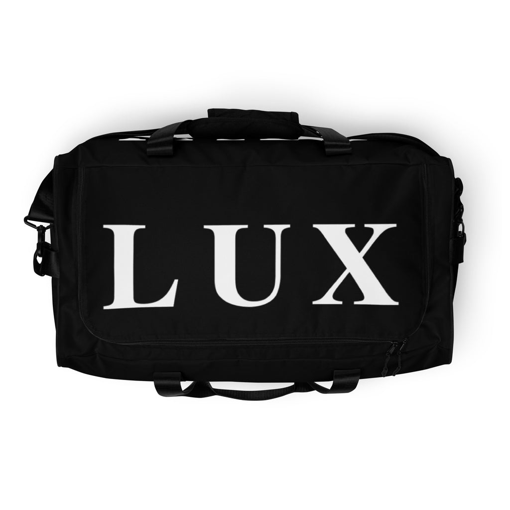 Black LUX Duffle Bag top view