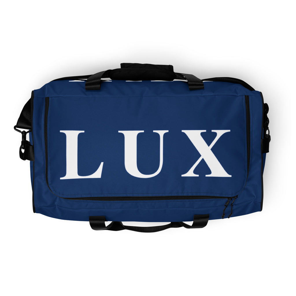 Navy LUX Duffle Bag top view