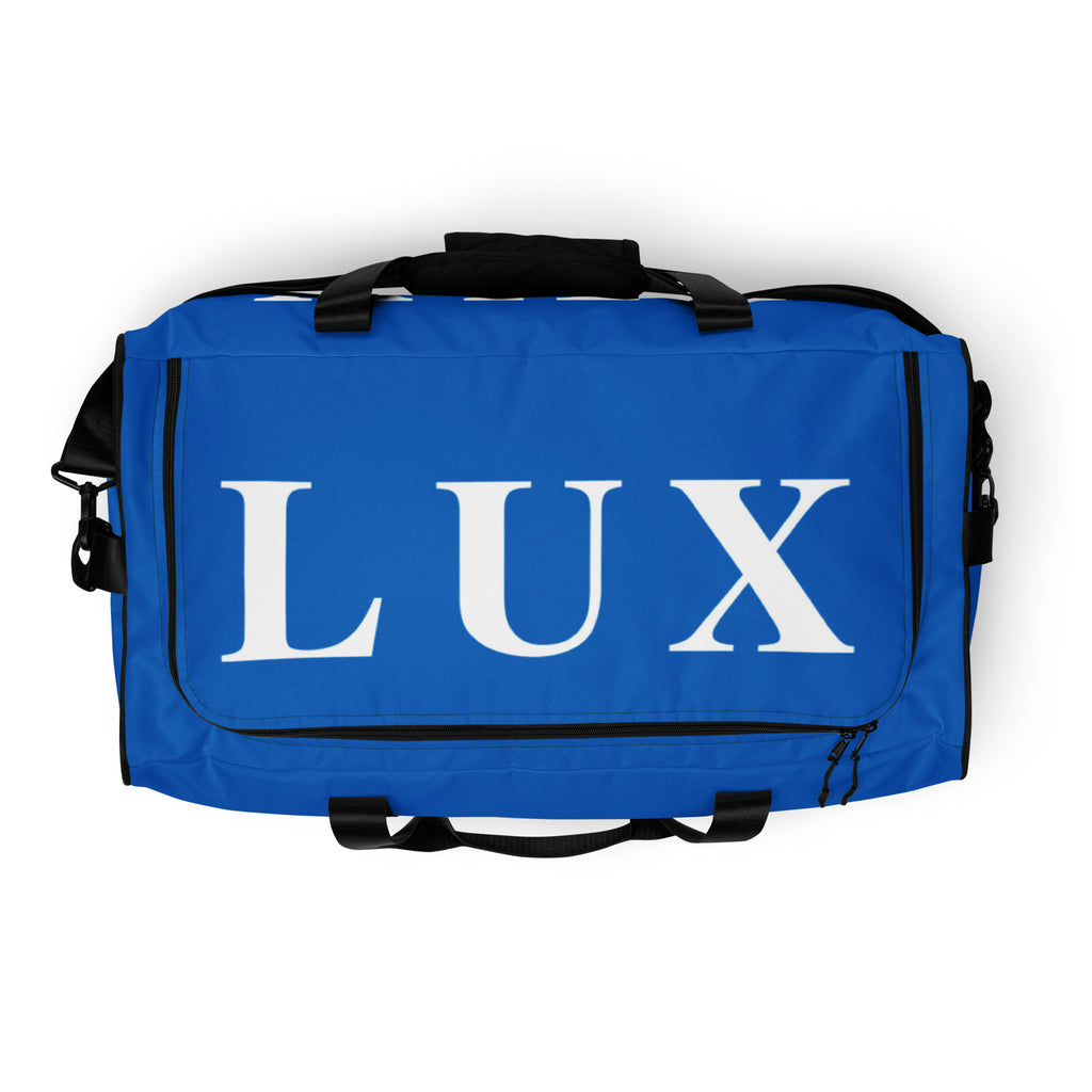 Royal Blue LUX Duffle Bag top view