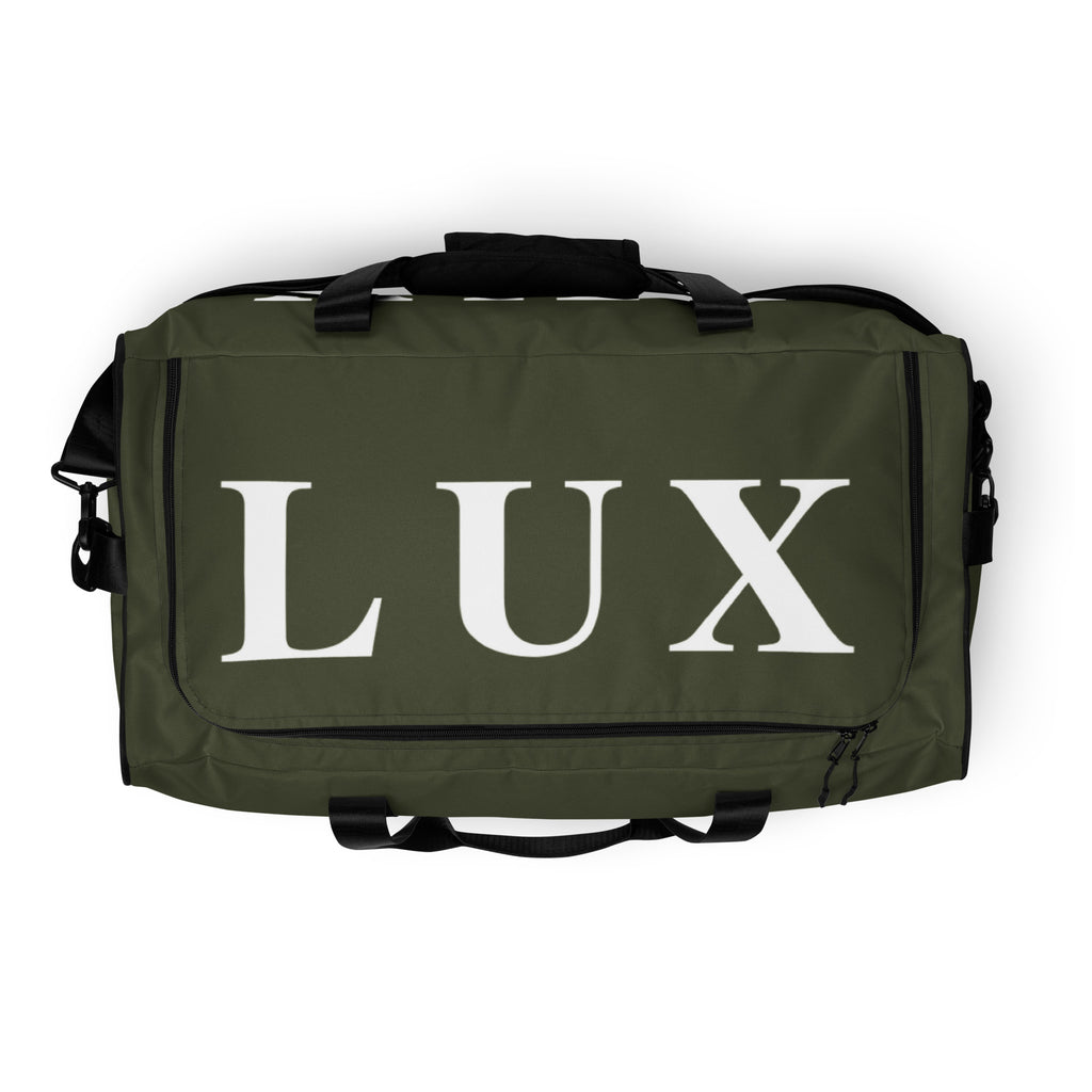 Olive LUX Duffle Bag top view