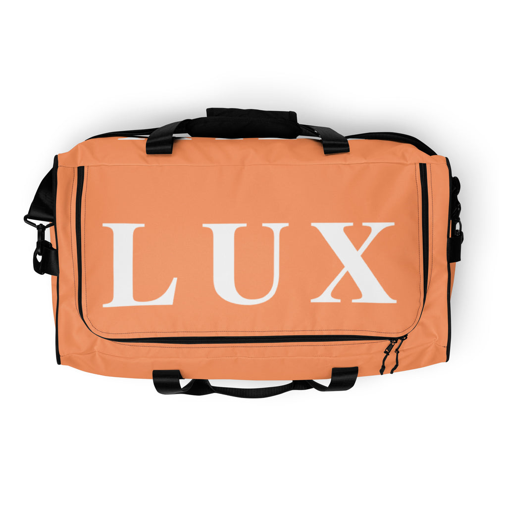 Light Salmon LUX Duffle Bag top view