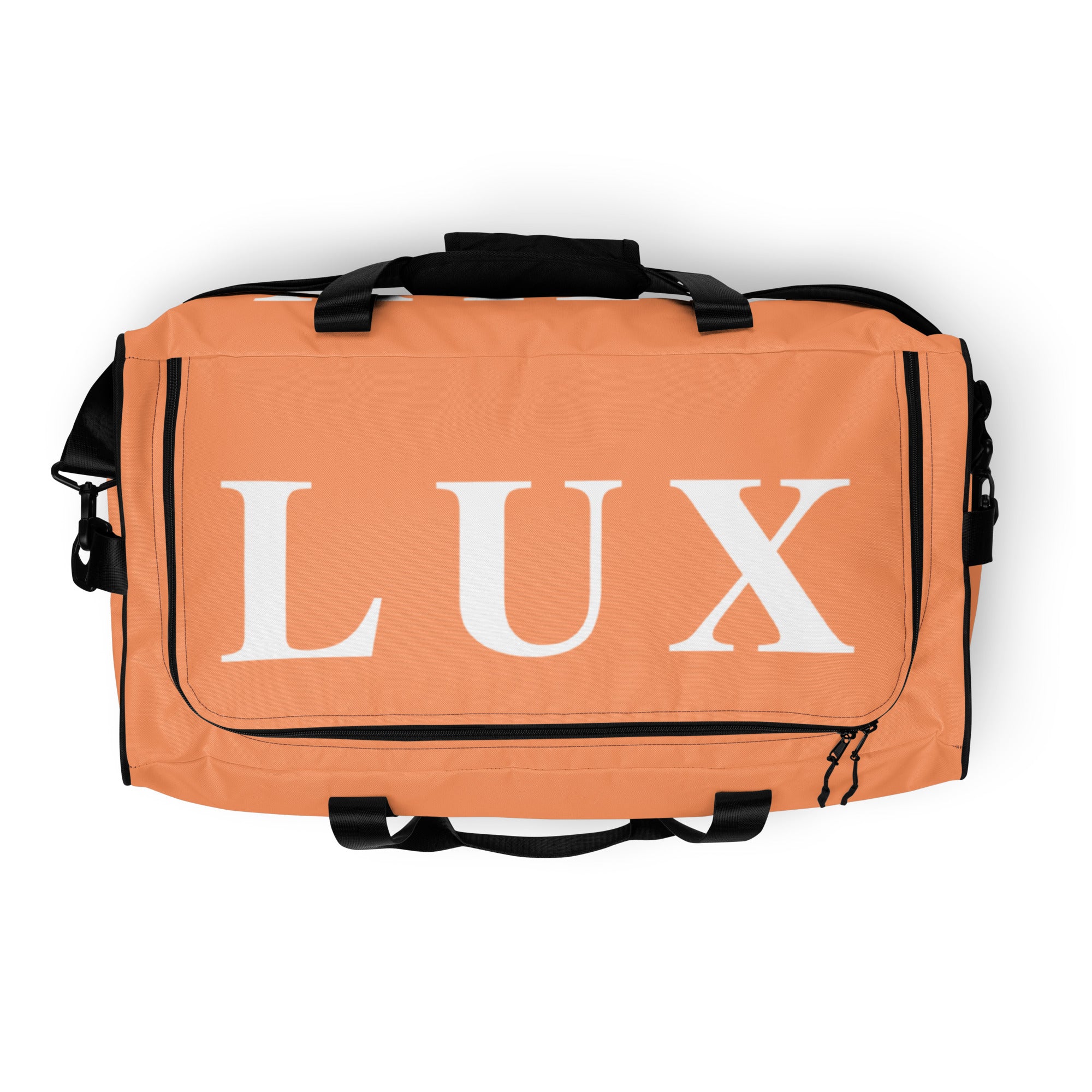 Light Salmon LUX Duffle Bag top view