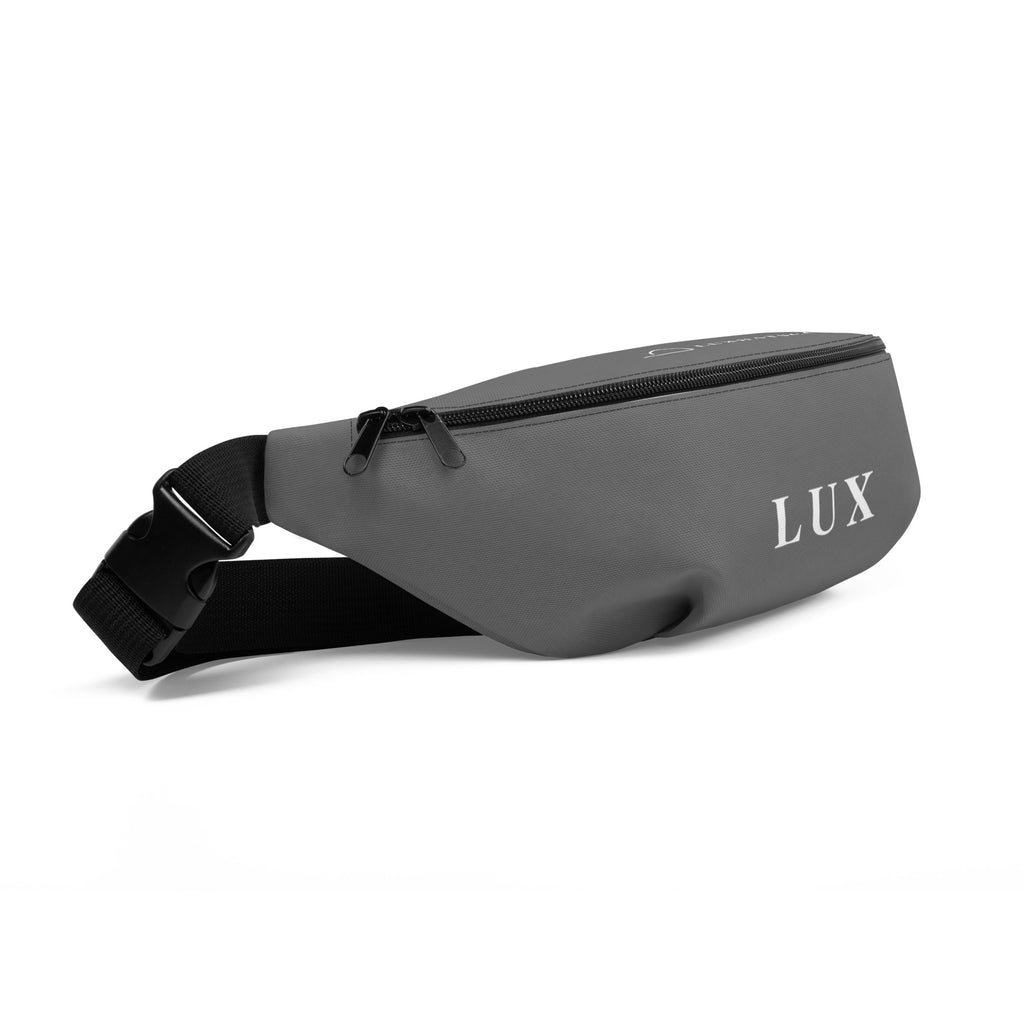 Stone Gray Lux Fanny Pack – side view showing adjustable strap
