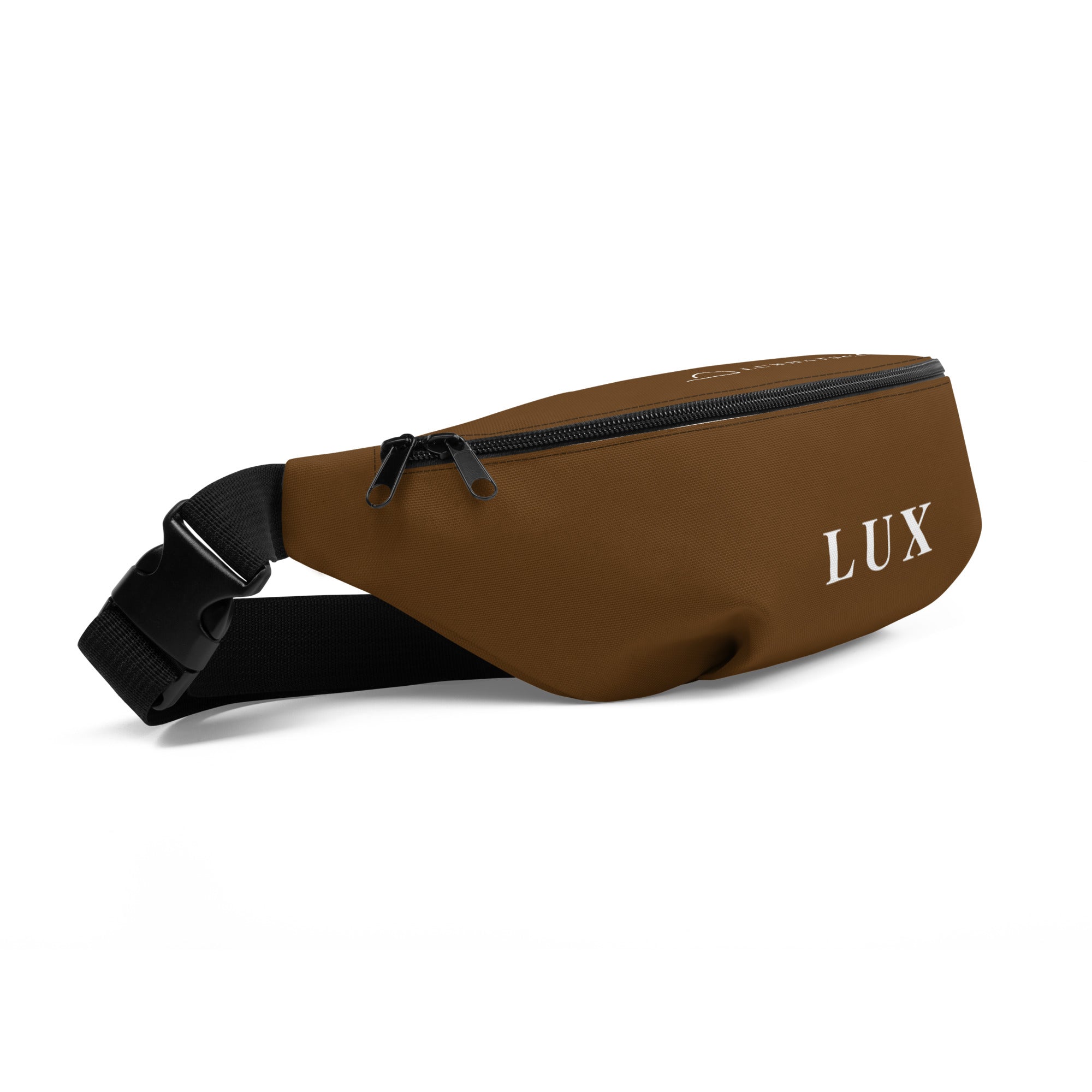 Coffee Brown Lux Fanny Pack side view water-resistant material
