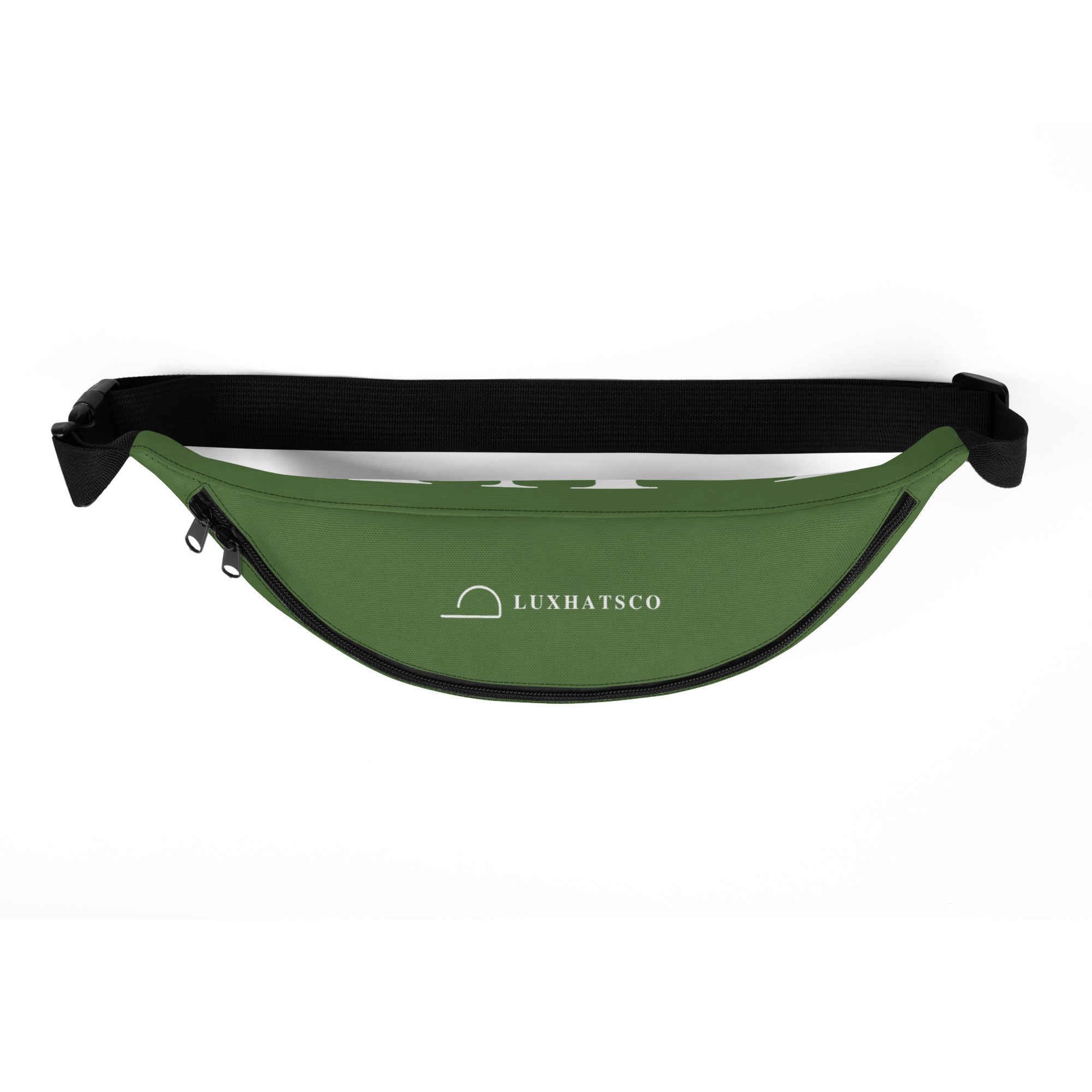 Fern Green Lux Fanny Pack – top zipper open