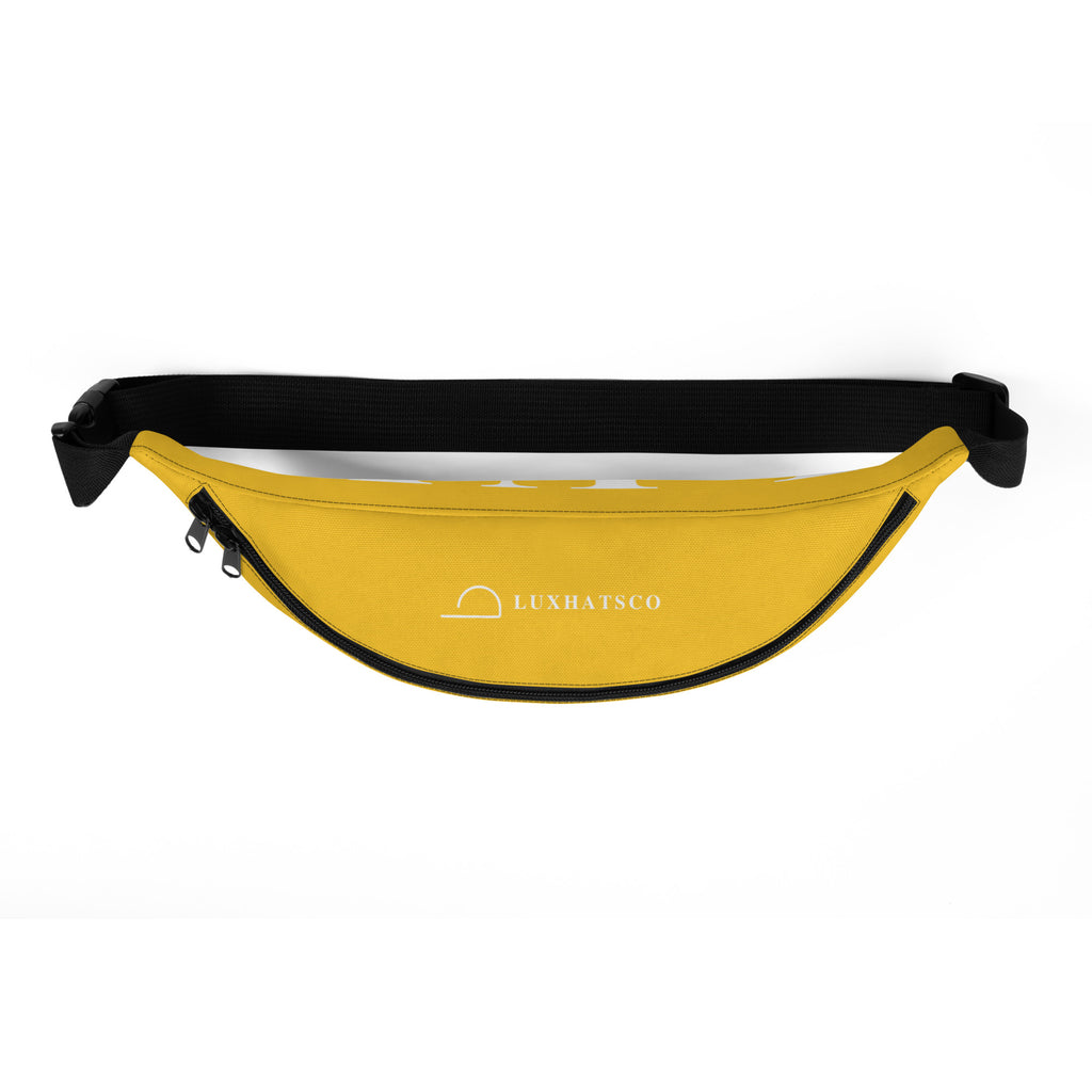 Sunflower Yellow Lux Fanny Pack – top zipper open