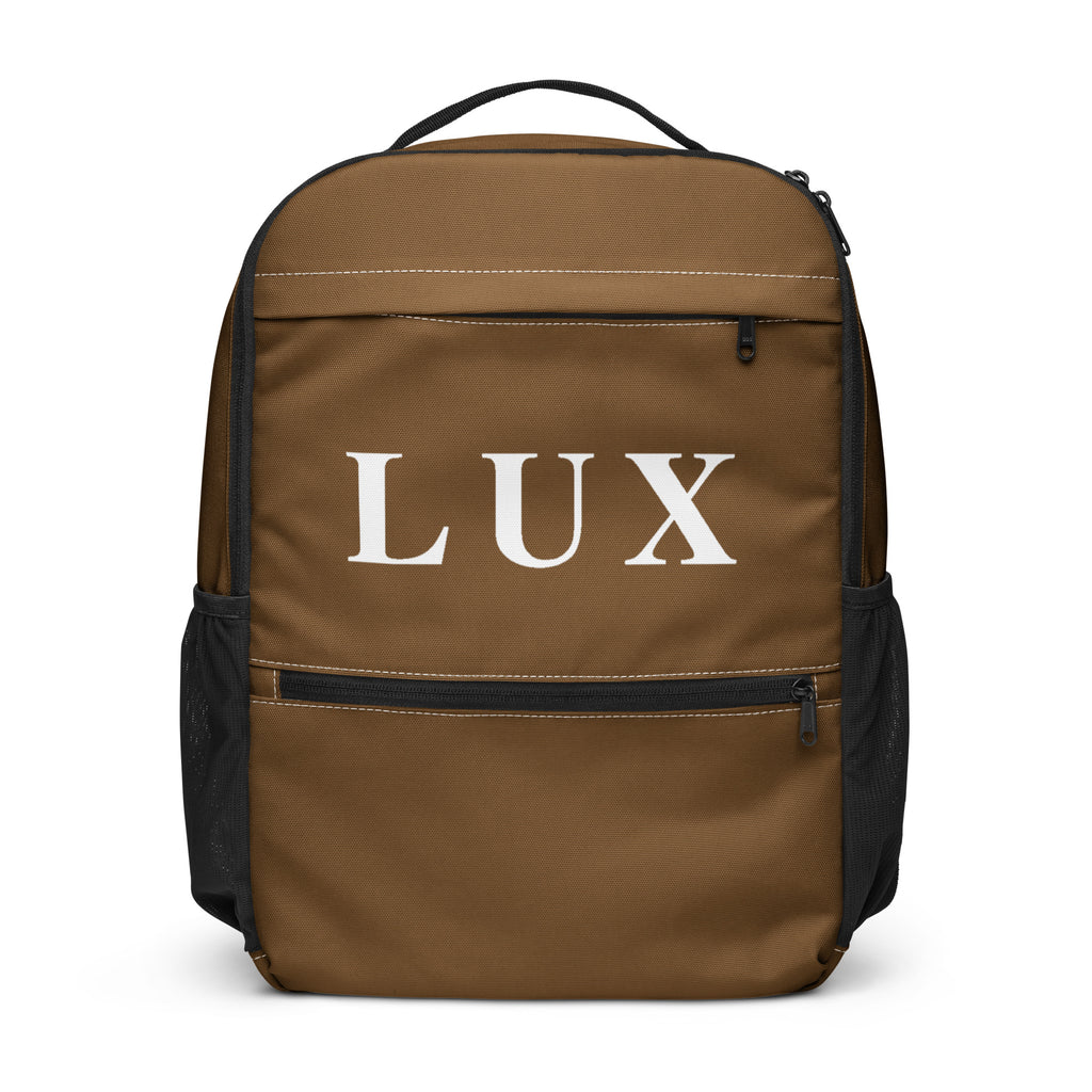 Coffee Brown LUX Utility Backpack front view