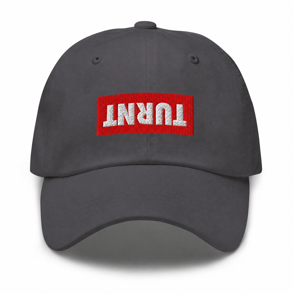 TURNT CHARCOAL DAD HAT – LUXHATSCO SIGNATURE EMBROIDERED CAP