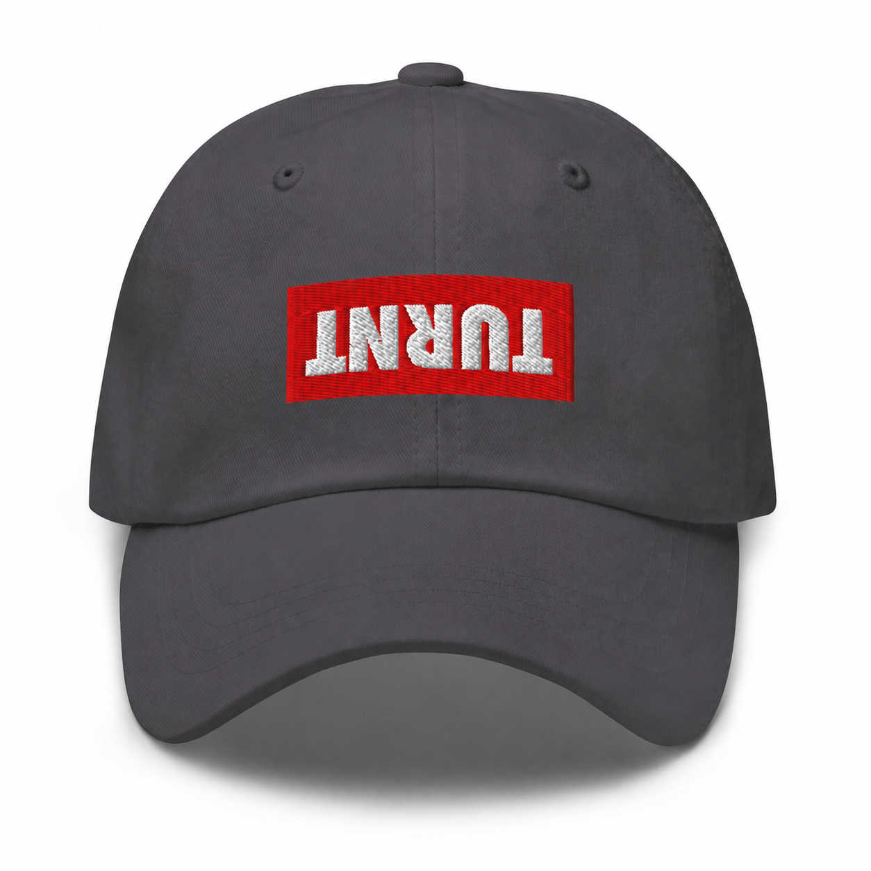 TURNT CHARCOAL DAD HAT – LUXHATSCO SIGNATURE EMBROIDERED CAP