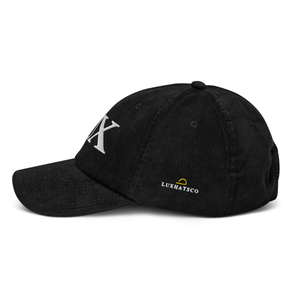 lux streetwear black corduroy hat