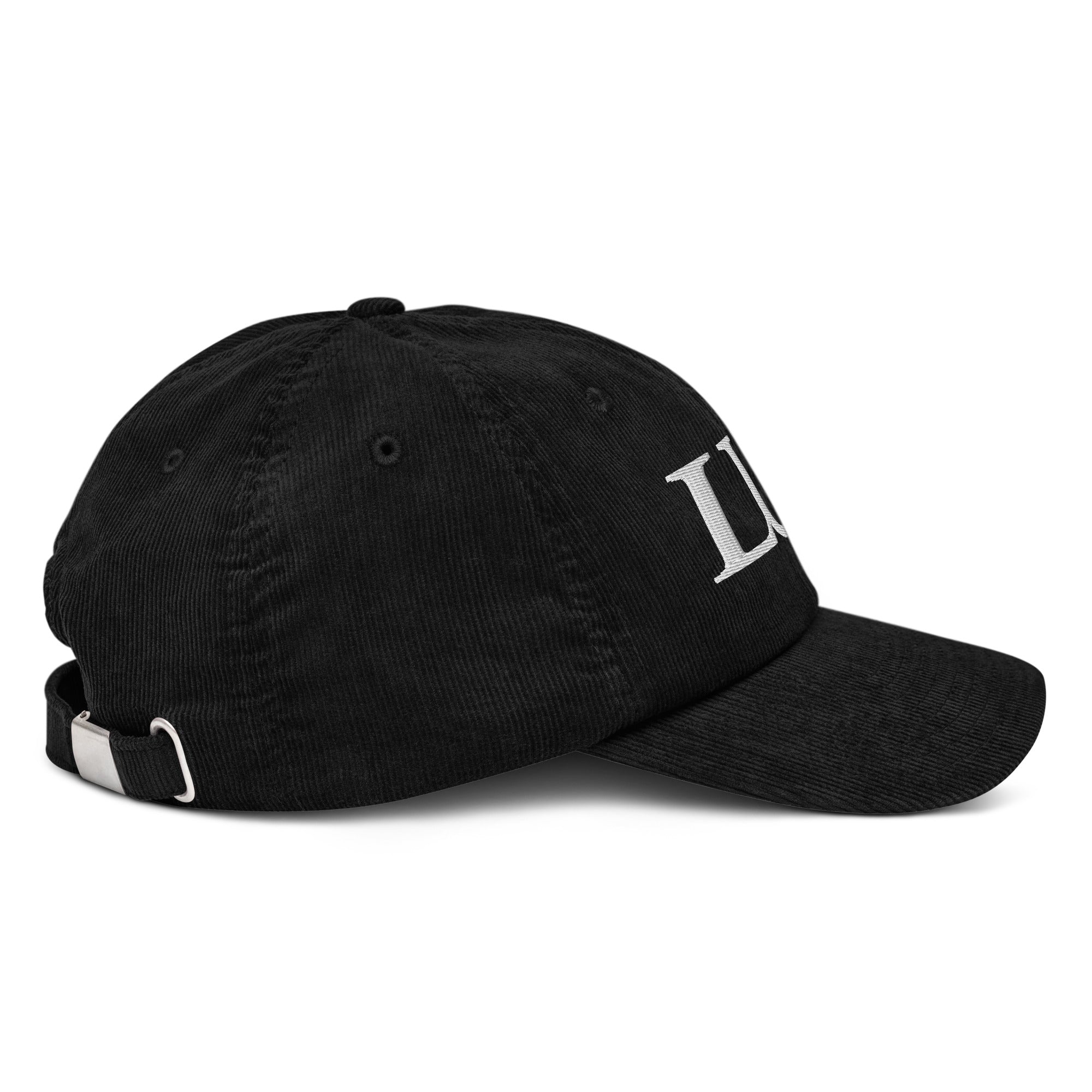 unisex black corduroy baseball style cap