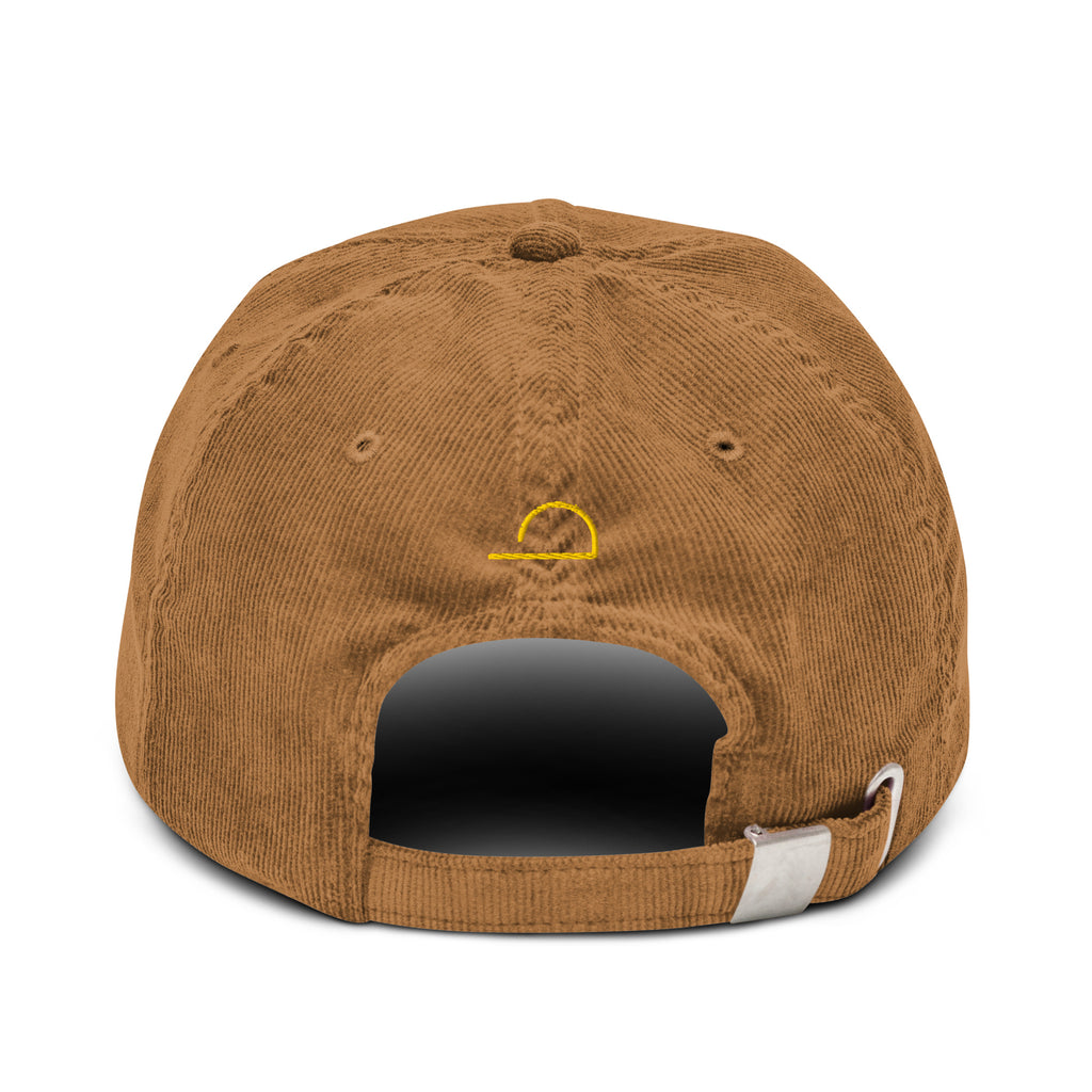 brown corduroy hat adjustable strap back view