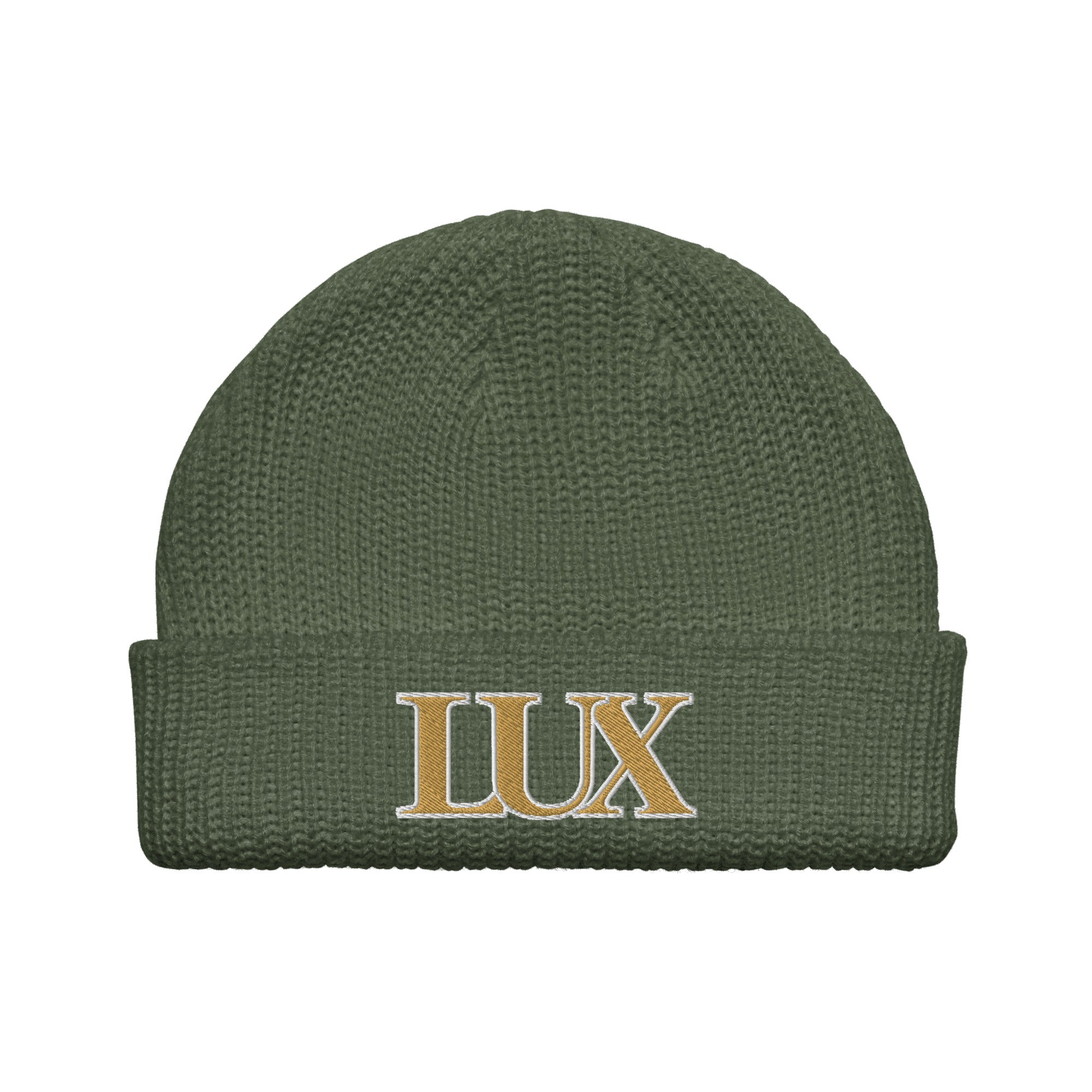 LUX Fisherman Beanie cypress front view