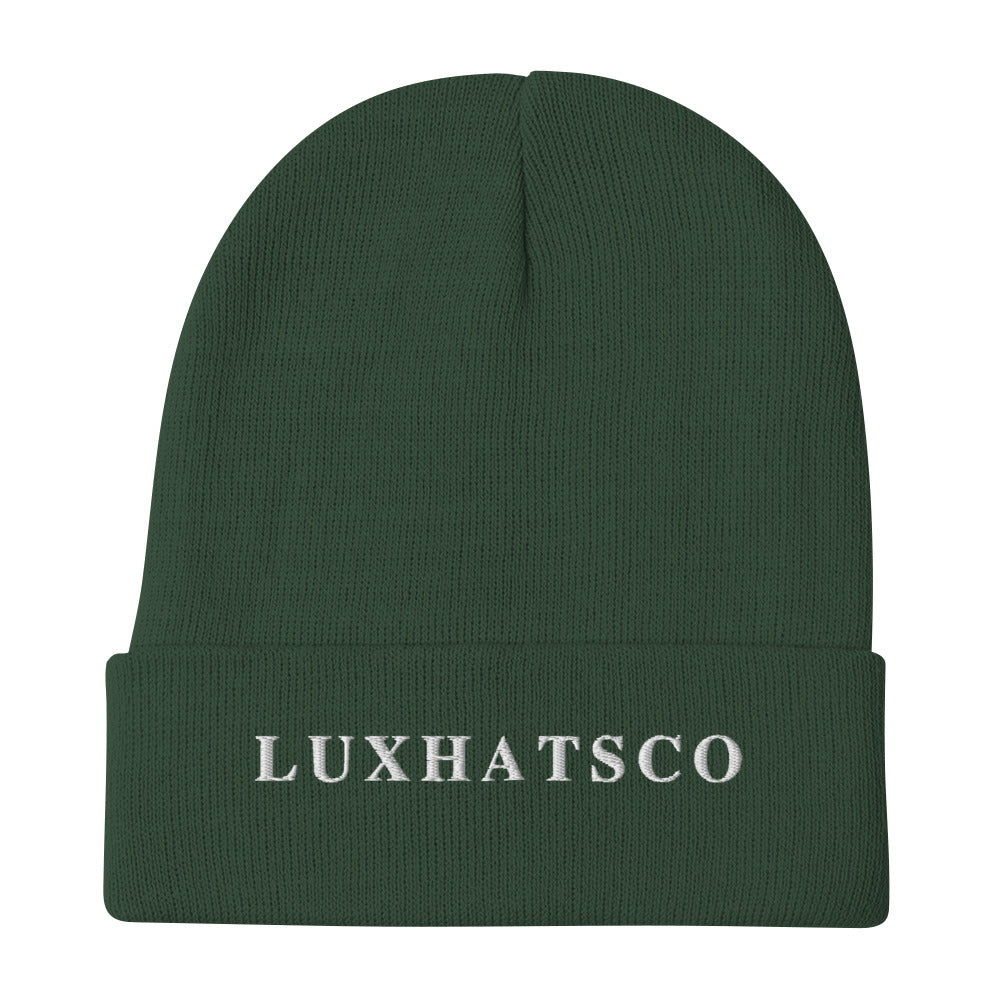 Sea Green LUXHATSCO Logo Beanie detail