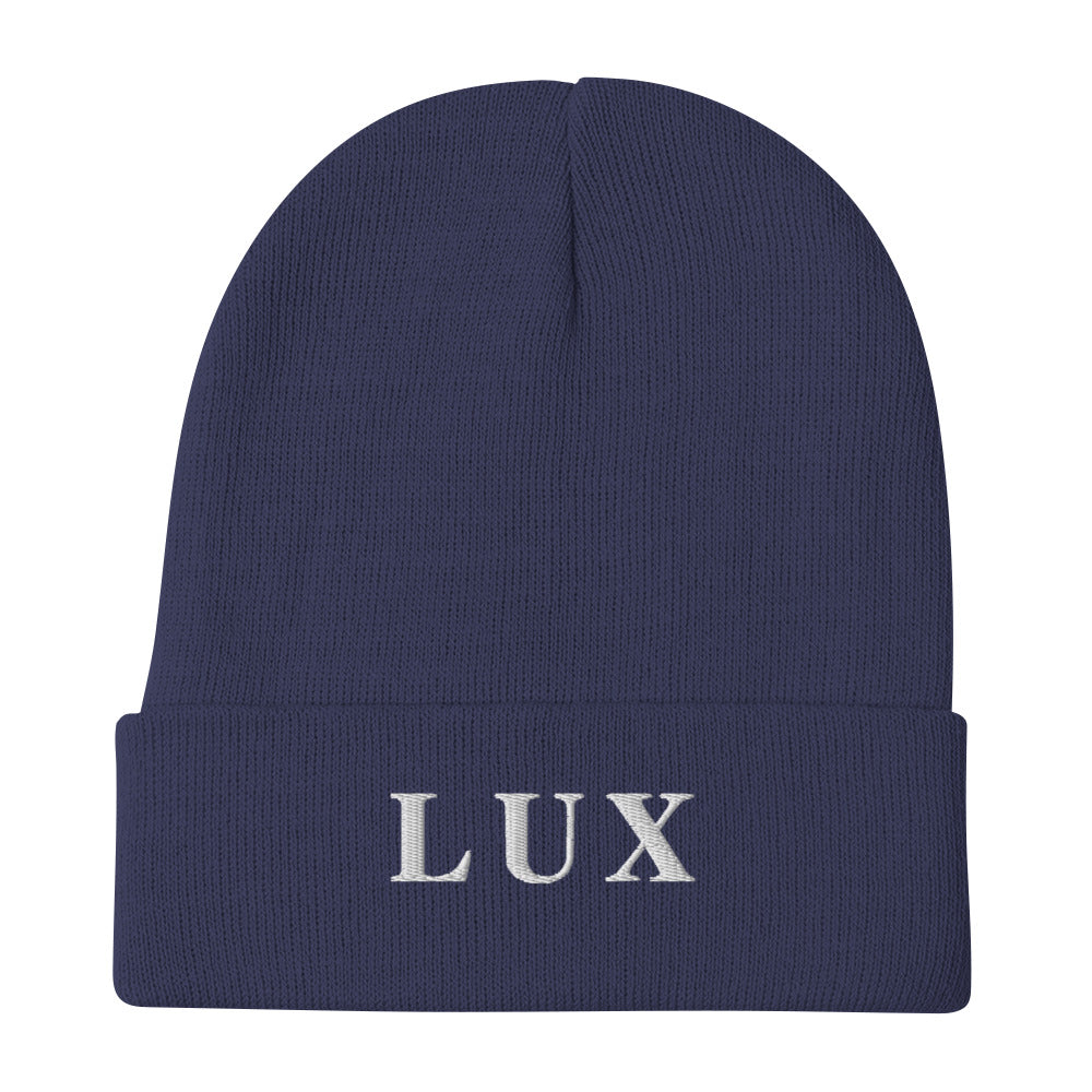 Warm cotton blend beanie close-up