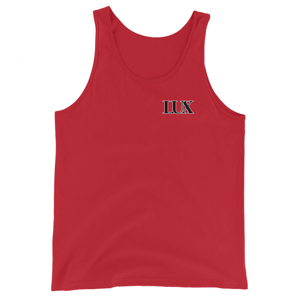 Men’s classic tank top shown in athletic fit