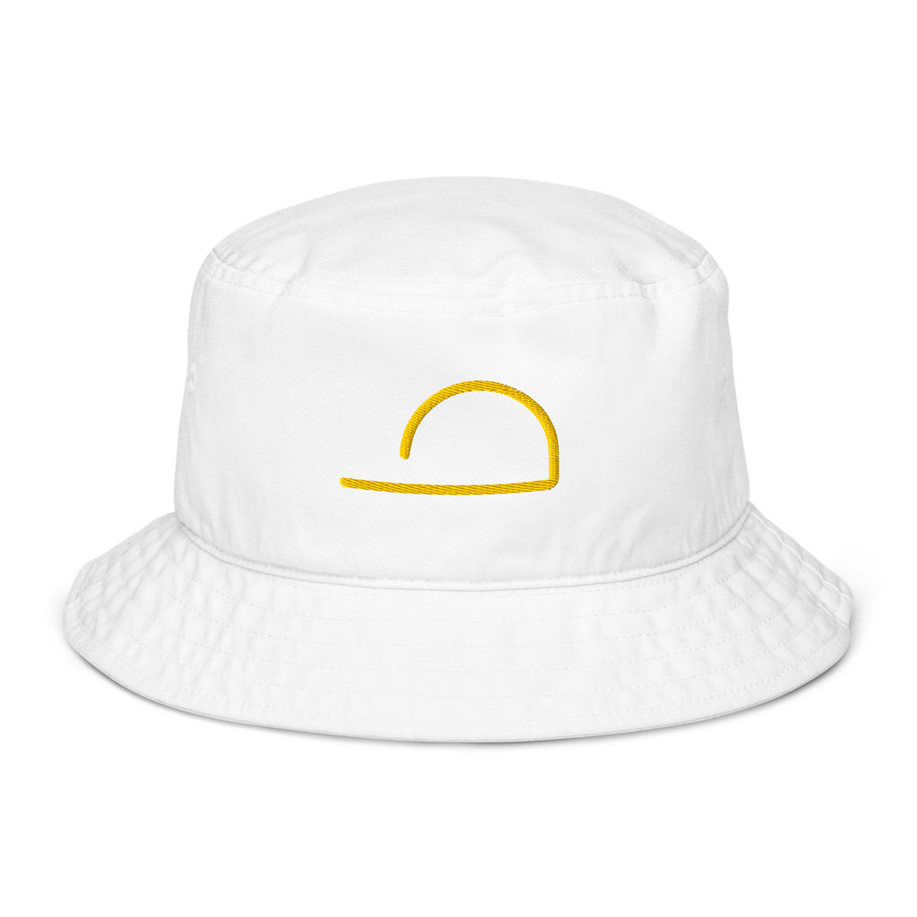 White Luxhatsco Fashion Bucket Hat – Luxhatsco Symbol – front view