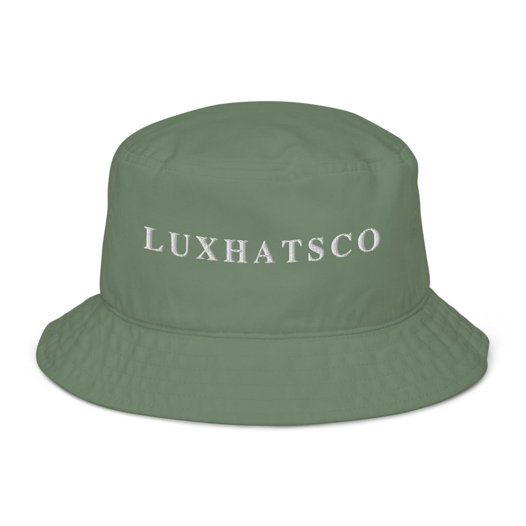 DarkSeaGreen Luxhatsco Fashion Bucket Hat – Luxhatsco Logo – front view