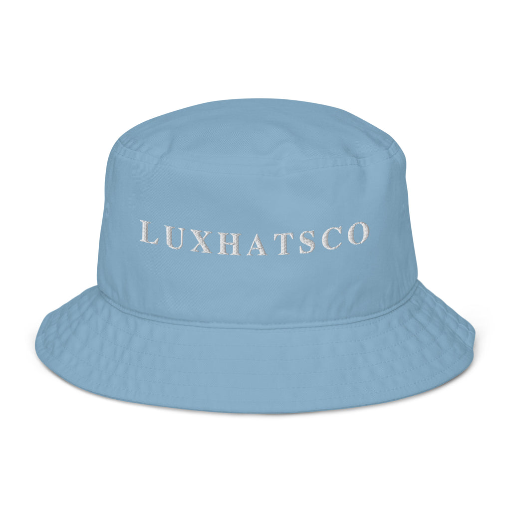 Light Blue Luxhatsco Fashion Bucket Hat – Luxhatsco Logo