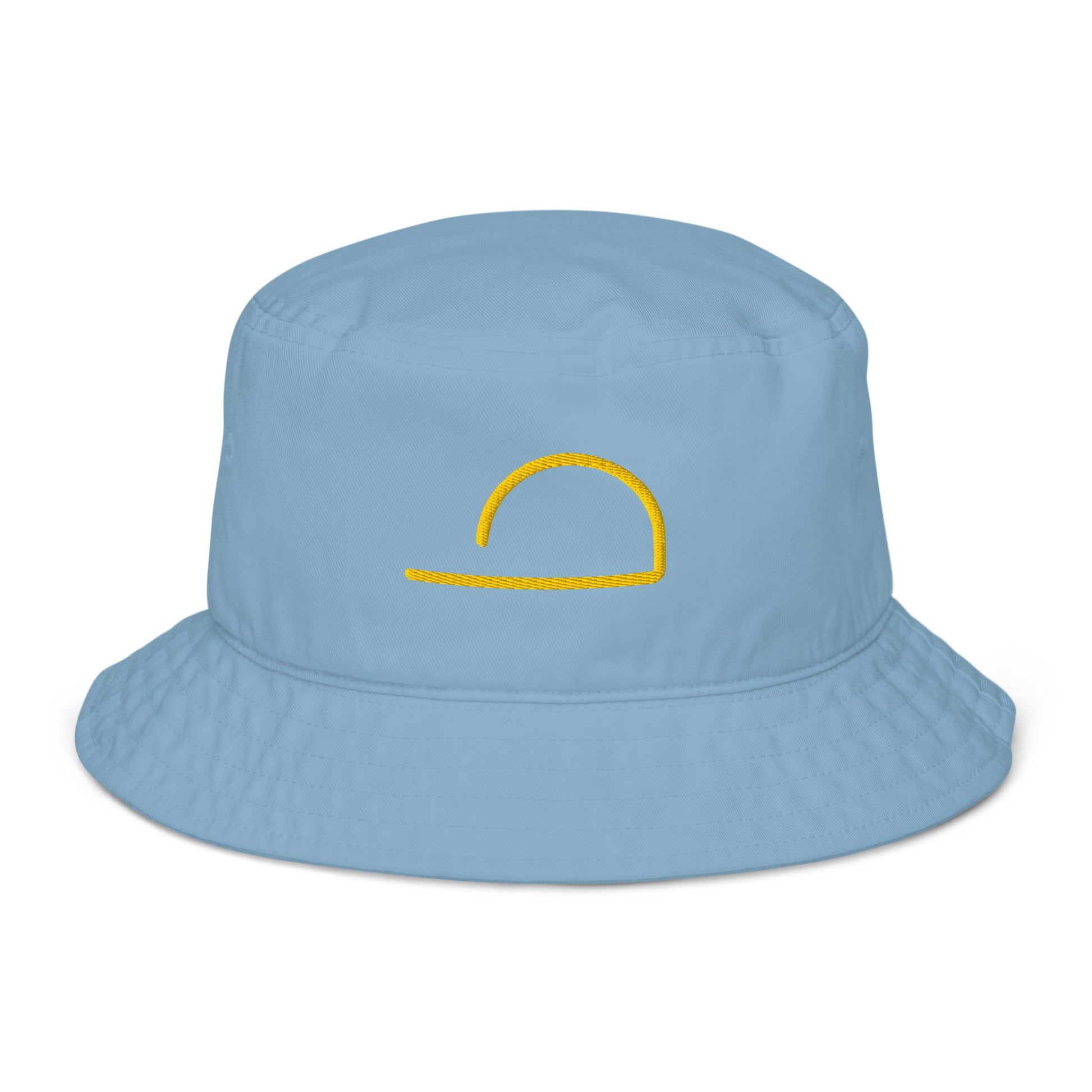 Light Blue Luxhatsco Fashion Bucket Hat – Luxhatsco Symbol – angled view