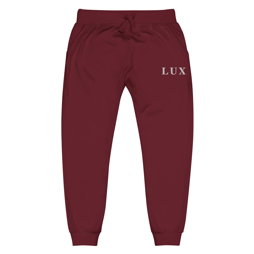 Maroon LUX Classic Sweatpants front view