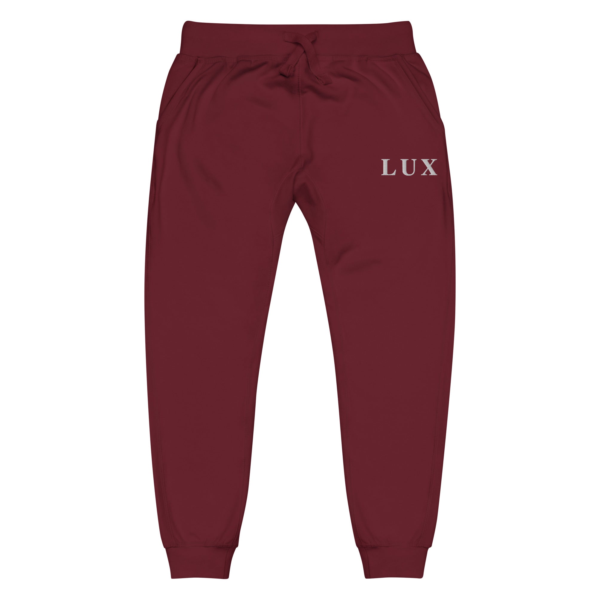 Maroon LUX Classic Sweatpants front view