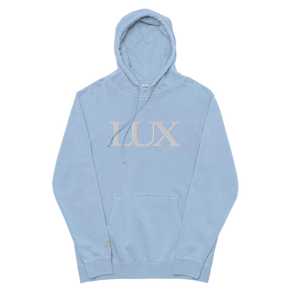 Pigment Sky Blue LUX Hoodie back view