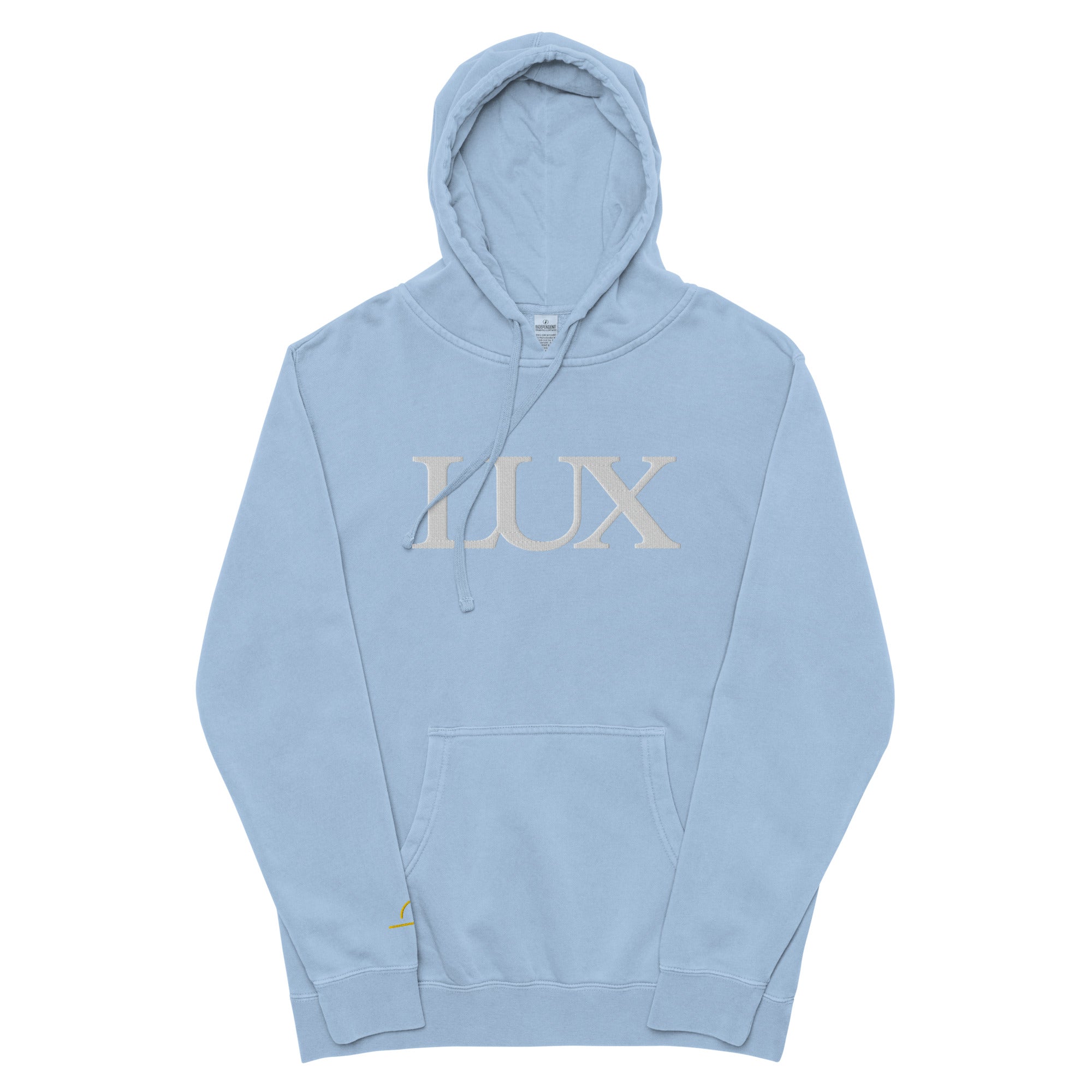 Pigment Sky Blue LUX Hoodie back view