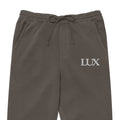 Pigment Black LUX Sweatpants front view zoomed