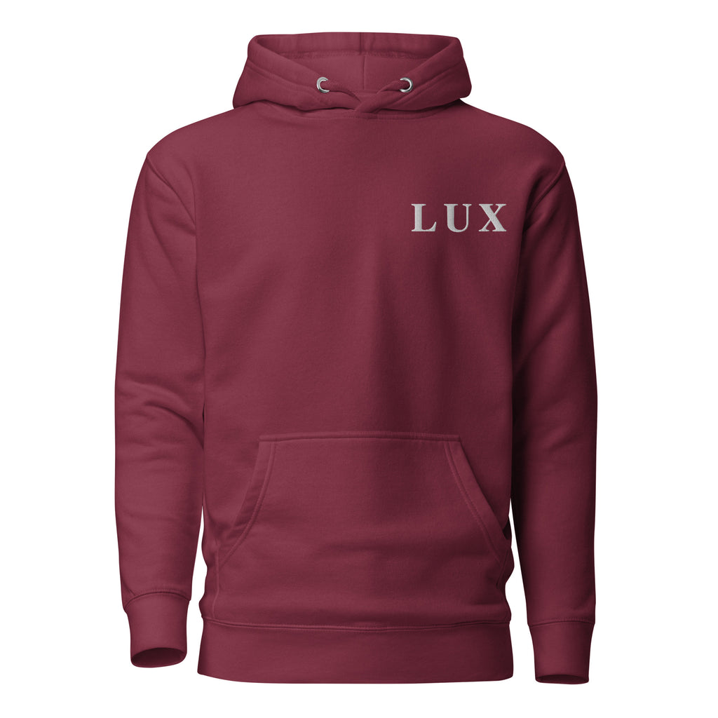 Maroon LUX Classic Hoodie front view