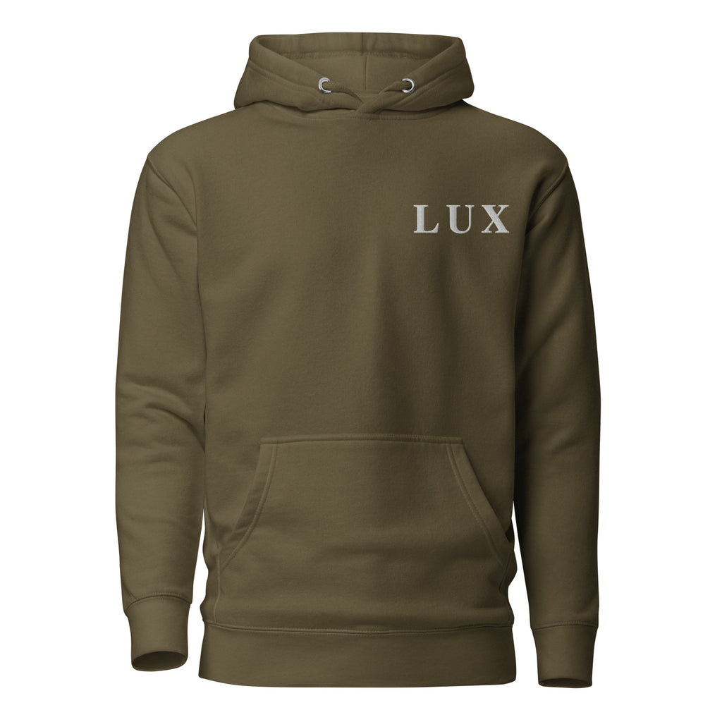 Olive LUX Classic Hoodie front view